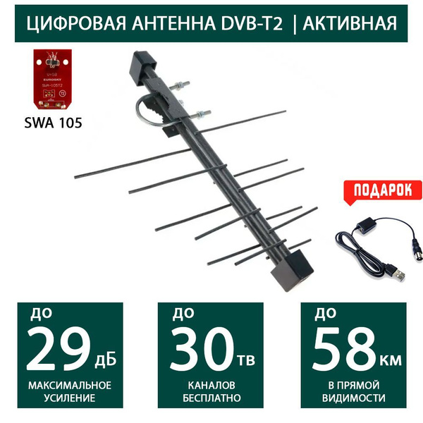 Антенна для цифрового тв уличная для телевизора Альфа 211 мини ...