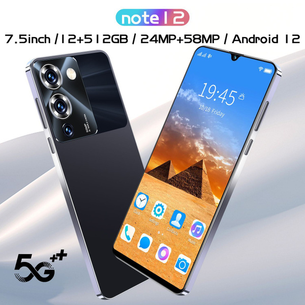 Характеристики Смартфон 5G смартфон note12 7,5 дюйма полный экран 6800 ...
