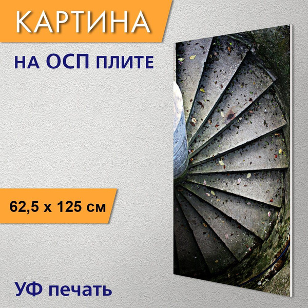 Вертикальная картина "Винтовая лестница, выход с лестницы, спираль" для ...