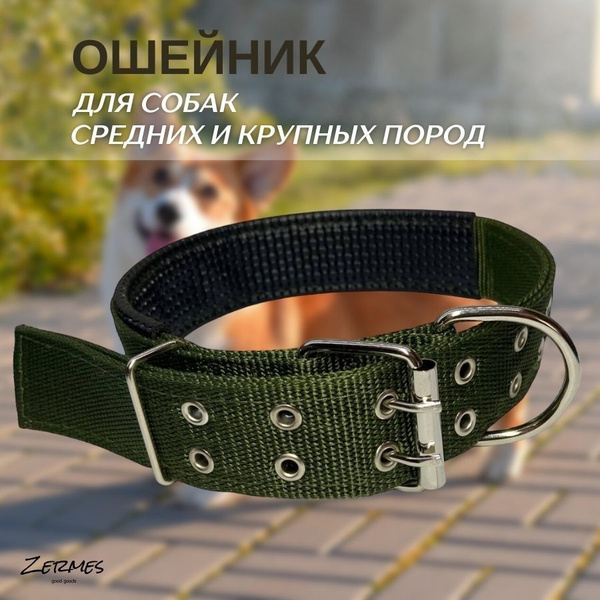 Ошейник для собак/Ошейник для собак крупных пород 40мм хаки - купить с ...