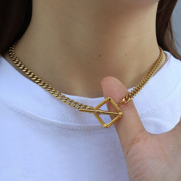 цепочка на шею женская бижутерия под золото крупная, чокер, купить на ...