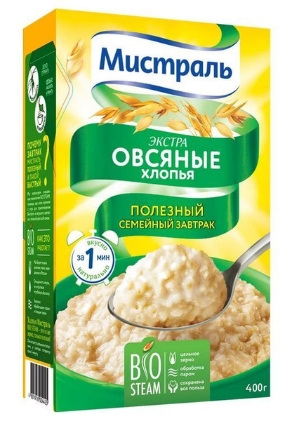 Мистраль Хлопья Овсяные Нежные, 400 г - купить с доставкой по выгодным ...