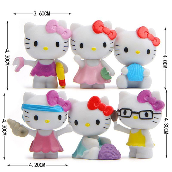Hello Kitty Sanrio Мультфильм Аниме Фигурки Санрио Детские игрушки 6шт ...