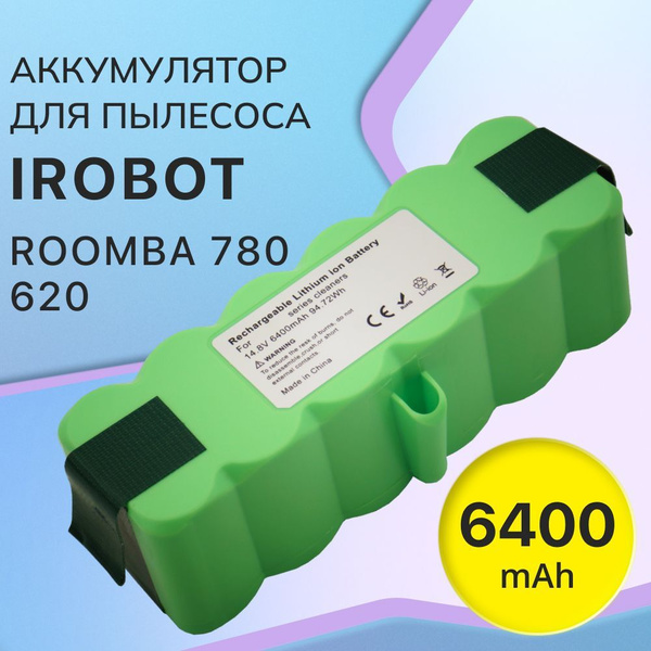 Аккумулятор для iRobot Roomba 780, 620, 880, 980, 630 (14.8V, 6400mAh ...