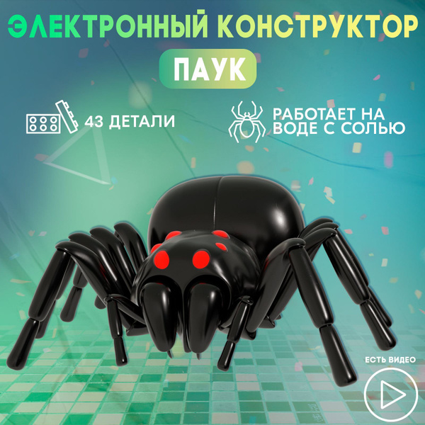 Робот паук Чёрная вдова Эврики, конструктор, 43 детали, на воде с солью ...