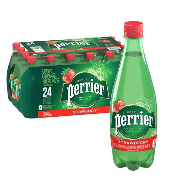 Минеральная вода Perrier Strawberry (Перье со вкусом клубники), 24 шт ...