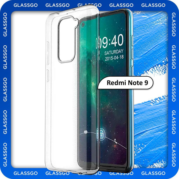 Чехол силиконовый прозрачный, накладка на Xiaomi Redmi Note 9 на Редми ...