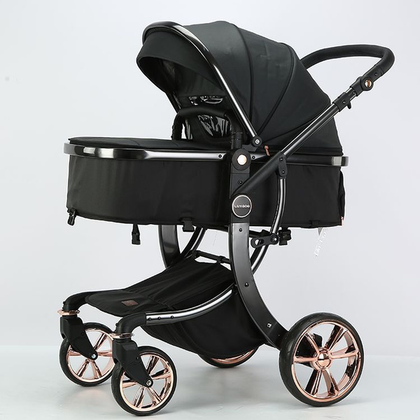 Коляска - трансформер 2в1 Luxmom 608 черная экокожа - купить с ...