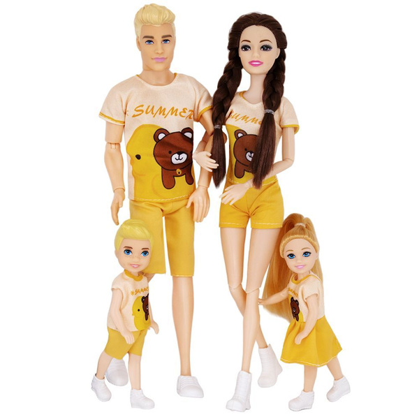 Кукла типа Барби и Кен с детьми, 30 см / Игровой набор Семья кукол ...