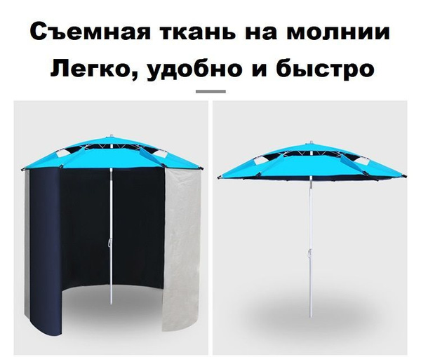 Зонт-палатка 2,6 м., синий, с чехлом для переноски / Зонт-шатер купить ...