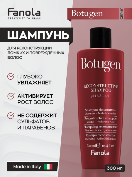 Fanola Botugen Шампунь для волос профессиональный для реконструкции ...