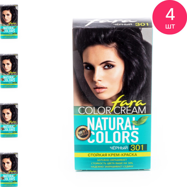 Fara / Фара Natural Colors Крем-краска для волос стойкая тон 301 черный ...