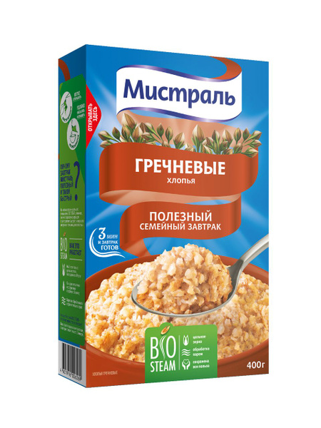 Хлопья Мистраль гречневые 400 г - купить с доставкой по выгодным ценам ...