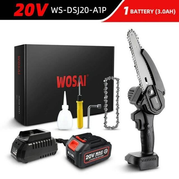 Электрическая цепная аккумуляторная мини пила WOSAI WS-DSJ20-C1 20V АКБ ...