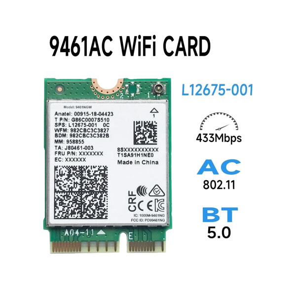Для Intel 9461NGW WiFi Card AC 9461 2.4G/5G Dual Band 802.11AC M2 Key E ...