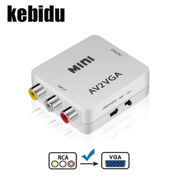 Мини видеоконвертер AV Переходник с RCA на VGA1080P Для Монитора ...
