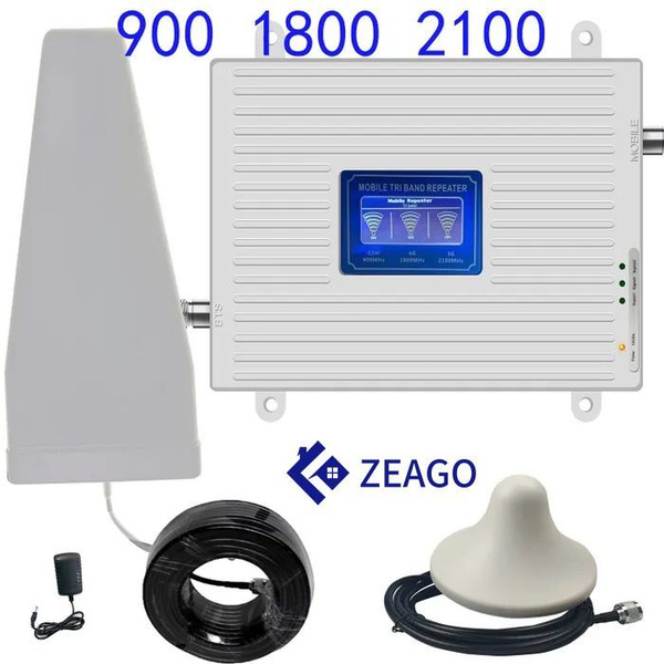 Усилитель мобильного сигнала сотового телефона 2G 3G 4G 900 1800 2100 ...
