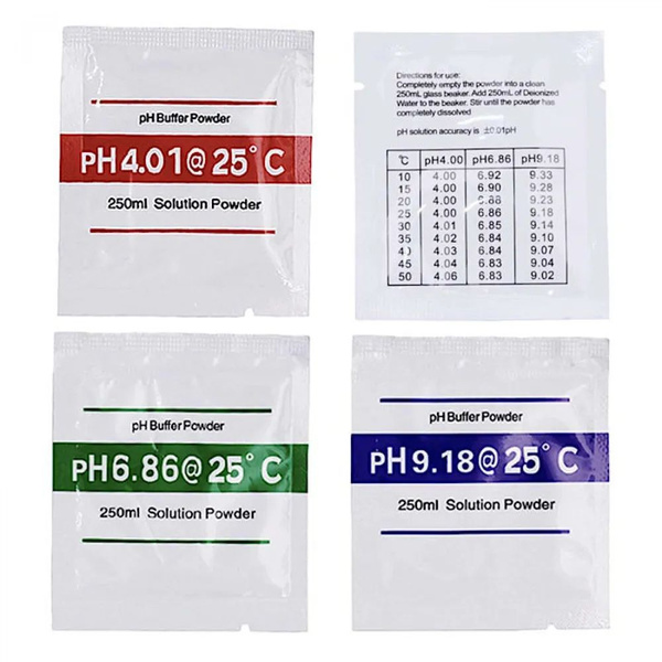 Буферные порошки (3 шт.) для калибровки PH метра - купить с доставкой ...