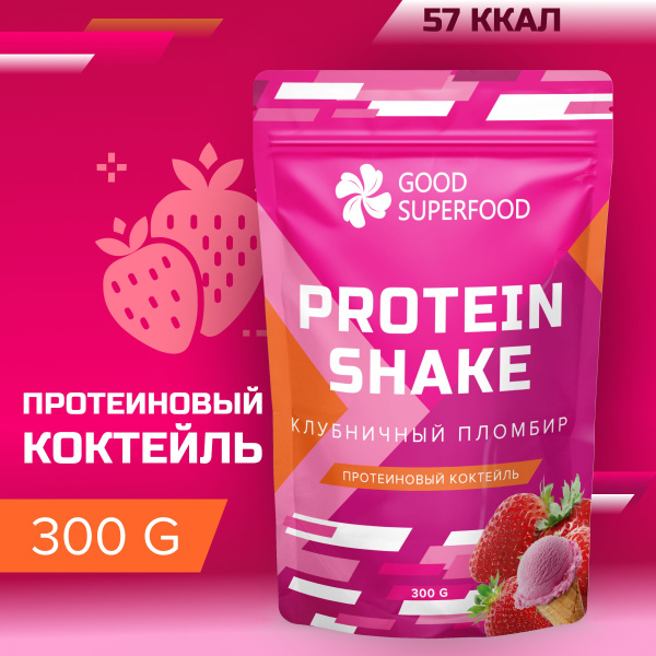 Коктейль для похудения со вкусом клубники, 300 гр, протеиновый коктейль ...