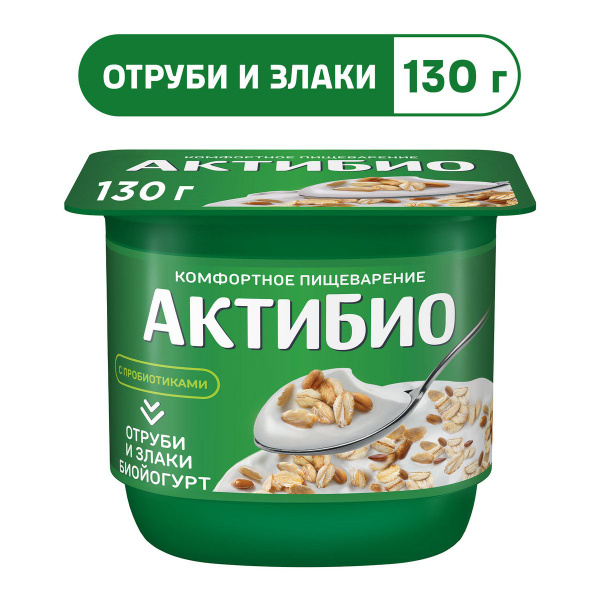 Йогурт с отрубями и злаками 2% 130 г, АктиБио купить на OZON по низкой ...