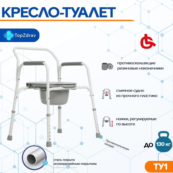 Ortonica Стул с санитарным оснащением без колес ТУ1 (РФ) 18" (46 см ...