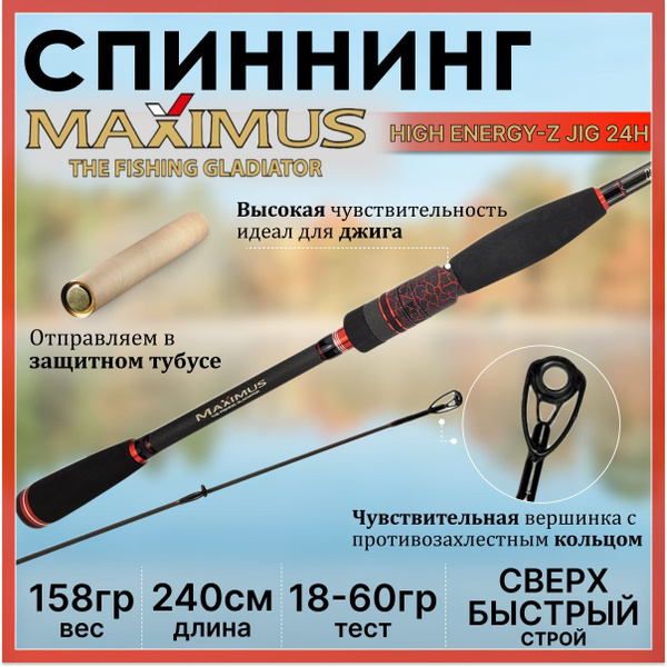 Удилище Maximus HIGH ENERGY-Z, от 18 гр до 60гр, 240см купить по ...