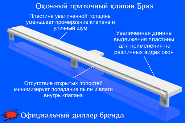 Оконный приточный клапан Бриз - купить по выгодной цене в интернет ...