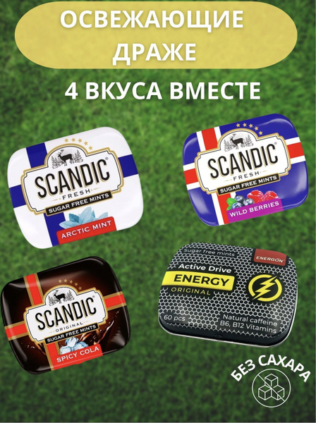 Драже с ксилитом без сахара 4 вкуса Скандик - купить с доставкой по ...
