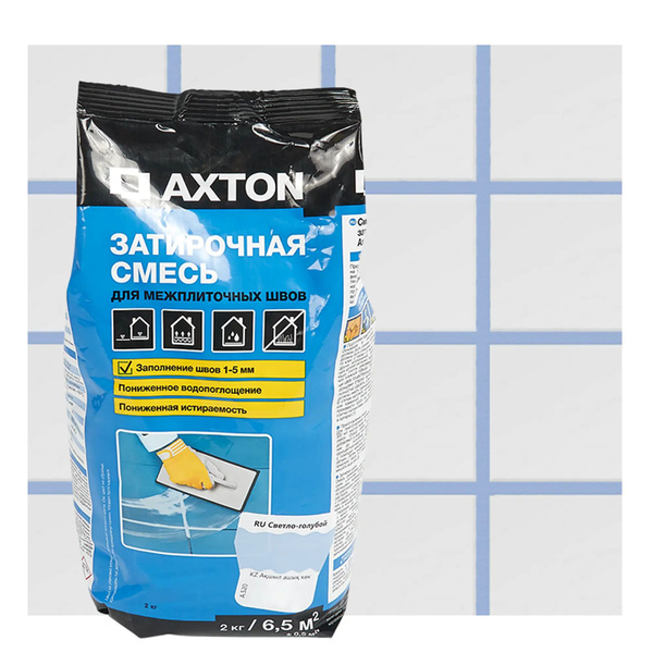 Затирка цементная Axton А.520 цвет светло-голубой 2 кг - купить с ...