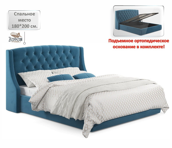 Двуспальная кровать Мягкая кровать Stefani 1800 с подъемным механизмом ...