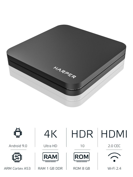 Медиаплеер Harper ABX-105, HDMI, USB, черный, Android купить c ...