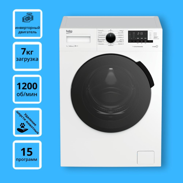 Стиральная машина Beko SteamCure RSPE78612S, белый - купить по выгодной ...