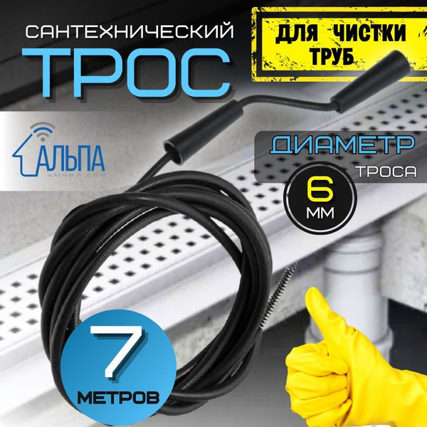 Трос для прочистки труб сантехнический 7м - купить с доставкой по ...