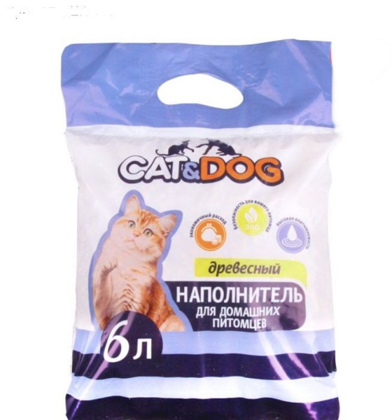 Наполнитель древесный Cat&Dog для кошачьего туалета 2,5 кг - купить с ...