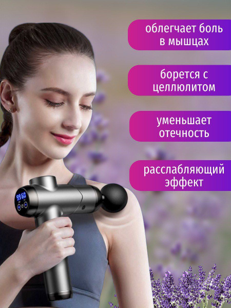 Перкуссионный массажер KONKA с насадками для тела, шеи, плеч, ног ...