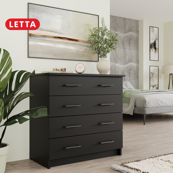Комод LETTA City Plus_Белое тиснение, 75x39.2x72 см, 4 ящ. купить c ...