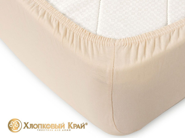 Простыня Хлопковый Край трикотажная резинке 140х200х20 Х/К, 140x200 ...