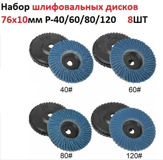Диски шлифовальные P-40/60/80/120 для УШМ 76мм, круг для мини болгарки ...