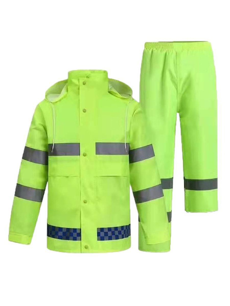 Светоотражающий дождевик-костюм с капюшоном рабочий водонепроницаемый ...