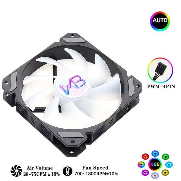 вентилятор коробки wovibo rgb 120 мм, шим, 4 контакта, - купить кулер ...