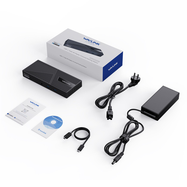 Универсальная док-станция Wavlink USB-C с тройным дисплеем 4K 12-в-1 ...