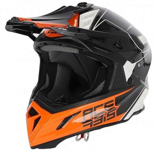 Acerbis Мотошлем Кроссовый шлем Steel Carbon оранжевый, белый - купить ...
