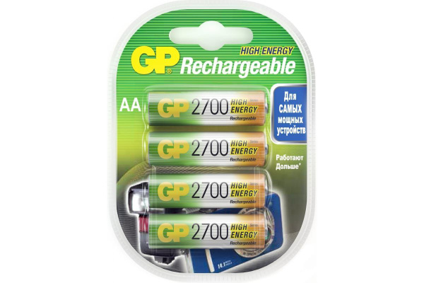 Аккумулятор GP 270AAHC-2DECRC4, AA, NiMH, 2700mAh, 4 шт - купить с ...