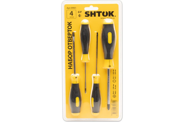 Набор отверток SHTOK 4 шт. блистер 09901 - купить в интернет-магазине ...