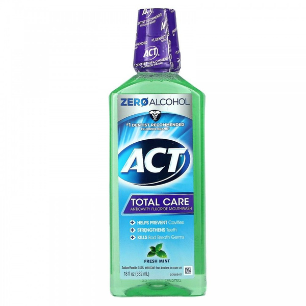 Act, Total Care, ополаскиватель для рта с фторидом, против кариеса, без ...
