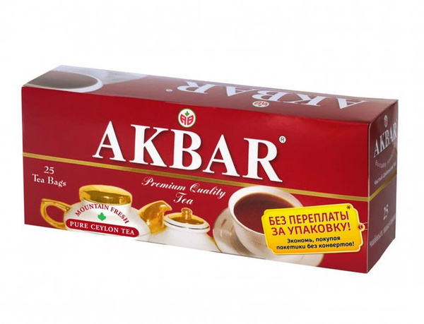 Akbar Чай черный Red White, 25 пак - купить с доставкой по выгодным ...