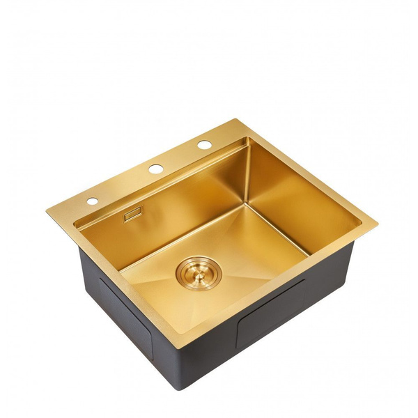 Мойка для кухни MILACIO Denia 57 Steel (комплект) (MC.77408) золото ...