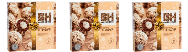 Baker House Пирожные Птифур с кокосовым кремом, 225 г, 3 шт - купить с ...