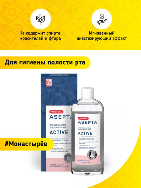 Ополаскиватель Асепта Актив для полости рта 250 мл - купить с доставкой ...