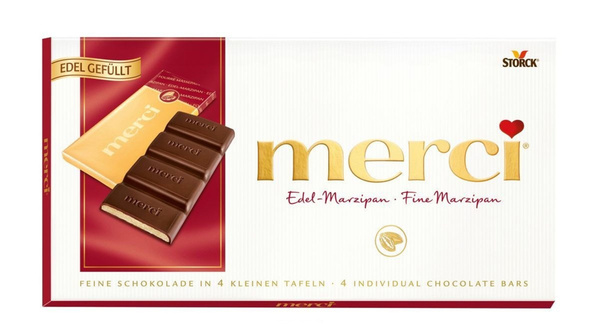 Шоколад Merci темный с марципаном, 112г - купить с доставкой по ...